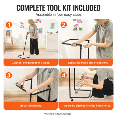 VEVOR Art Drying Rack 25 Removable Shelves Paint Drying Rack with Wheels Black