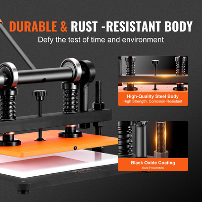 Δερμάτινη μηχανή κοπής VEVOR, 14,2 x 10,2 σε ανάγλυφη πλάκα χειροκίνητη μήτρα κοπής, 0,47 σε μηχανή κοπής υπό πίεση Δερμάτινη κοπή, Μηχάνημα κοπής διπλών αξόνων οδηγού για διάφορα υλικά