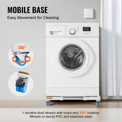 Μίνι βάση ψυγείου VEVOR Βάση πλυντηρίου γενικής χρήσης, Ρυθμιζόμενη βάση ψυγείου με λείες ρόδες, Βάση πλυντηρίου ρούχων Βάση πολλαπλών λειτουργιών για πλυντήριο και στεγνωτήριο, 381-615 mm πλάτος επεκτάσιμη