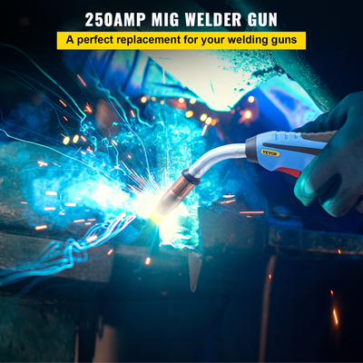 VEVOR Mig Welding Gun 250Amp 15Ft, κατάλληλο για Torch Welder Gun Miller Welding Gun M-25 Welding Torch Stinger Εφαρμογή αντικατάστασης για Miller M-25 Αριθμός εξαρτήματος 169598 fit 0.030&quot;-0.035&quot; Σύρμα