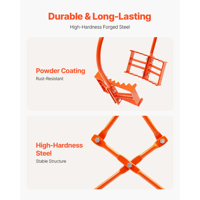 VEVOR 24in Stone Lifting Tongs 2 Claw Steel Rock Langs Swivel Log Grapple