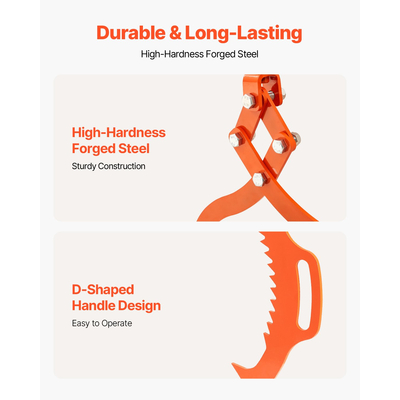 VEVOR 32 ιντσών λαβίδα ανύψωσης κορμών 2 λαβών από συμπαγή χάλυβα κούτσουρο με περιστρεφόμενα εργαλεία κορμού