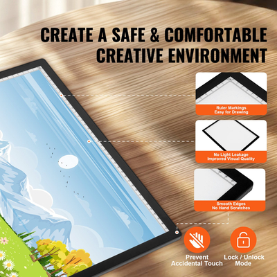 VEVOR A3 LED Light Board Επαναφορτιζόμενη επιφάνεια εντοπισμού 6 επιπέδων με δυνατότητα ρύθμισης φωτεινότητας