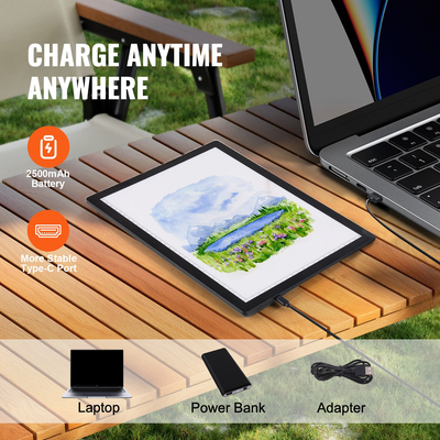 VEVOR A4 LED Light Board Επαναφορτιζόμενη επιφάνεια εντοπισμού 5 επιπέδων με δυνατότητα ρύθμισης φωτεινότητας