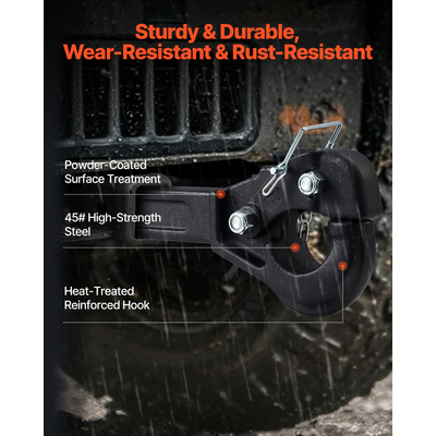 VEVOR Pintle Hitch 2 ιντσών Γάντζος δέκτη 2,5-3 ιντσών Lunette Ring 20000 lbs