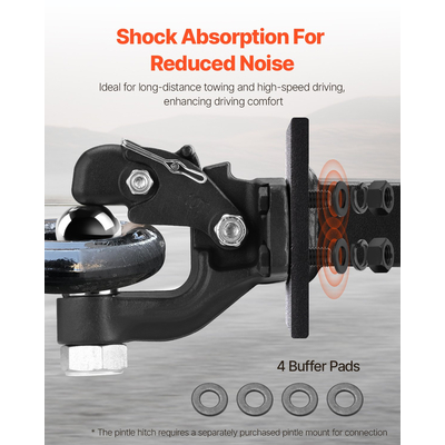 VEVOR Pintle Hitch Combination 2" Hitch Ball for 2,5"-3" Lunette Ring 20000 lbs