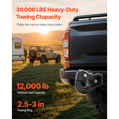 VEVOR Pintle Hitch Trailer Hitch Receiver for 2,5"-3" Lunette Ring 30000 lbs