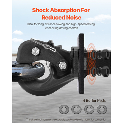 VEVOR Pintle Hitch Trailer Hitch Receiver for 2,5"-3" Lunette Ring 30000 lbs