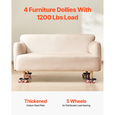 VEVOR Furniture Dolly Heavy Duty Furniture Mover με 5 τροχούς Χωρητικότητα 1200 λίβρες
