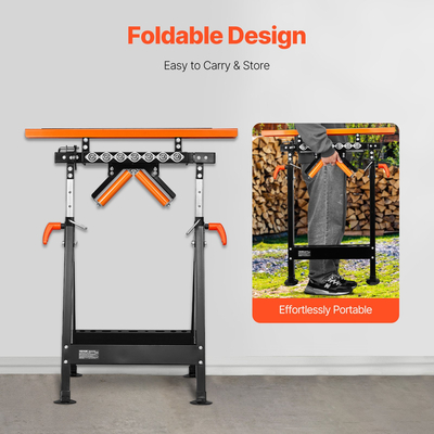 VEVOR 4-σε-1 Ξυλουργική βάση κυλίνδρου Μέγιστο φορτίο 440 lb Ρυθμιζόμενο ύψος 33-50 in