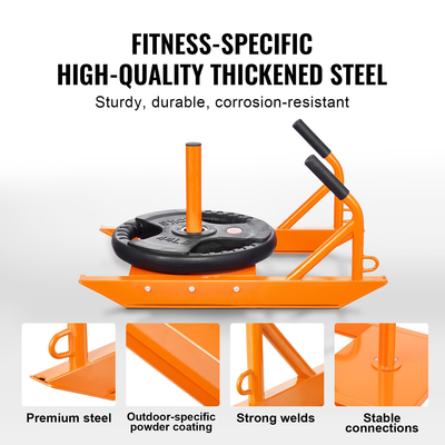 VEVOR Weight Power Pull Push Sled Fitness Strength Speed ​​Training Sled Orange
