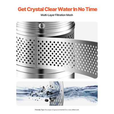 VEVOR 550W Βυθιζόμενη αντλία βαθιάς πηγαδιού Αντλία νερού από ανοξείδωτο χάλυβα 279ft 65L/min