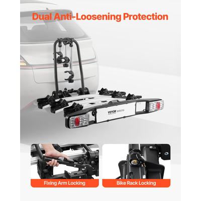 Βάση ποδηλάτου VEVOR για 3 ποδήλατα Βάση ποδηλάτου με κοτσαδόρο που κλειδώνει και ταιριάζει σε δέκτες 5 cm