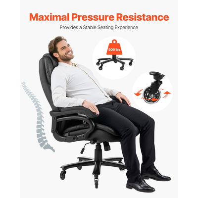 Πόμολο καρέκλας στελεχών VEVOR Executive Chair Κόμμα πλάτης - Οσφυϊκή υποστήριξη Μαύρο