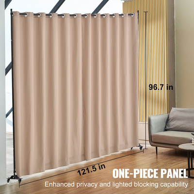VEVOR Room Divider Φορητό πάνελ Διαχωριστικό δωματίου με ρόδες Privacy Screen Καφέ
