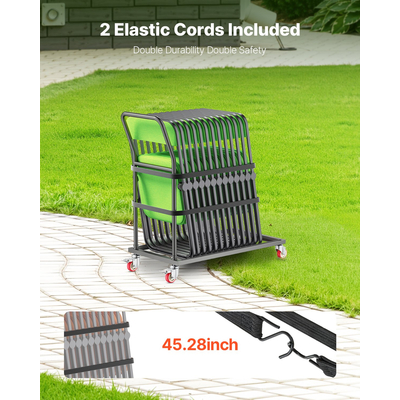 VEVOR Πτυσσόμενο ράφι καρέκλας καρότσι για 25 καρέκλες των 300 LBS σε σχήμα L κατακόρυφο