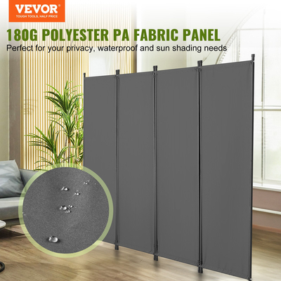 VEVOR Room Divider 4-Panel Πτυσσόμενη οθόνη Privacy Fabric Partition Office Γκρι