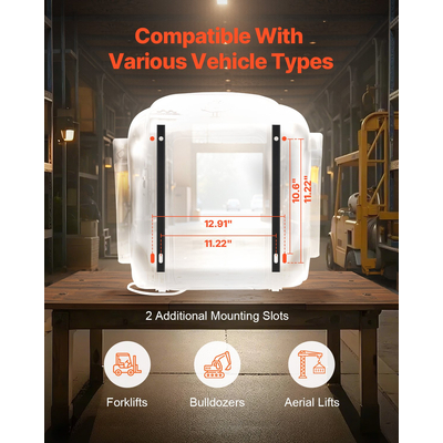 VEVOR Forklift Seat Fold Down Tractor Seat Suspension Ρυθμιζόμενη πλάτη και προσκέφαλο