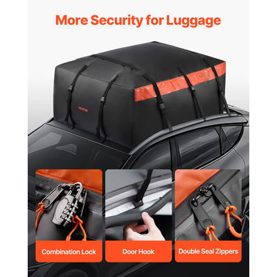 Τσάντα μεταφοράς φορτίου VEVOR Car Rooftop Cargo 23 κυβικά πόδια 840D PVC τσάντα αποσκευών οροφής αυτοκινήτου