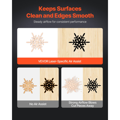 VEVOR Air Assist Ρυθμιζόμενη αντλία αέρα 30 L/min για κόφτη με λέιζερ ≥ 20W
