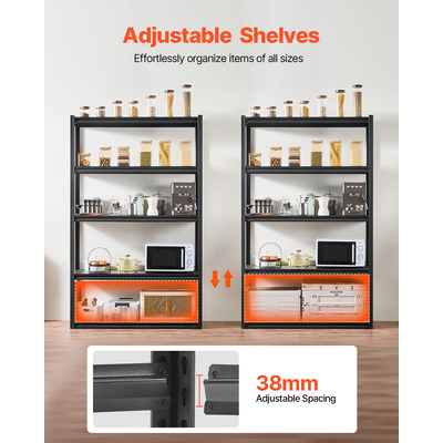 Ράφια αποθήκευσης VEVOR 18&quot; D x 48&quot; Π x 78&quot; Υ 5 επιπέδων Ράφια αποθήκευσης γκαράζ