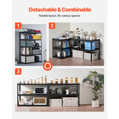 Ράφια αποθήκευσης VEVOR 24&quot; D x 48&quot; Π x 72&quot; Υ 5-επιπέδων Ράφια αποθήκευσης γκαράζ