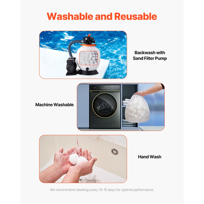VEVOR Μπάλες φίλτρου πισίνας για αντλία φίλτρου άμμου 1,5 λίβρες επαναχρησιμοποιούμενες για πισίνα