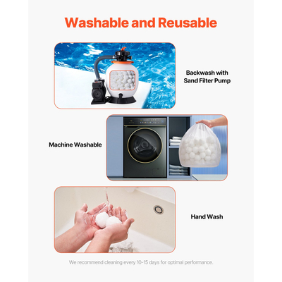 VEVOR Μπάλες φίλτρου πισίνας για αντλία φίλτρου άμμου 4,6 λίβρες επαναχρησιμοποιούμενες για πισίνα