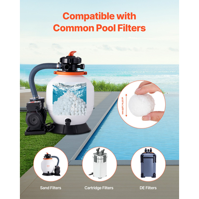 VEVOR Μπάλες φίλτρου πισίνας για αντλία φίλτρου άμμου 4,6 λίβρες επαναχρησιμοποιούμενες για πισίνα