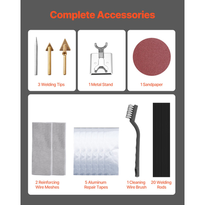 VEVOR Plastic Welder Kit 60W/100W Plastic Welding Kit με 3 άκρες &amp; 20 ράβδους