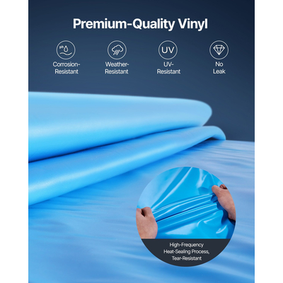 VEVOR Οβάλ επένδυση πισίνας 24 x 12,3 ποδιών επικάλυψης στυλ πισίνας Ύψος τοίχου 52 ιντσών