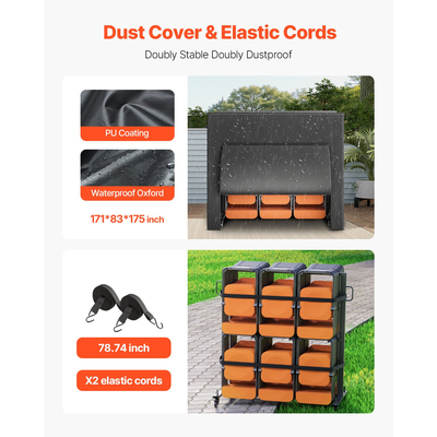 VEVOR Πτυσσόμενο ράφι καρέκλας καρότσι για 84 καρέκλες/ 12 τραπέζια+42 καρέκλες των 800 LBS