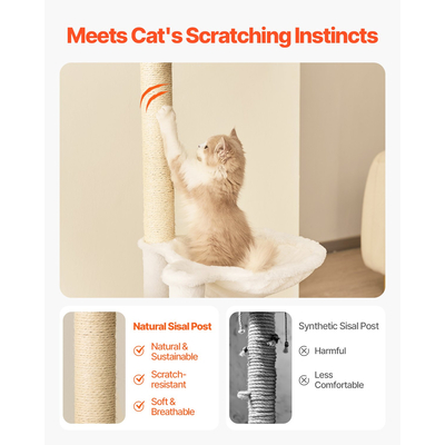 VEVOR Large Cat Tree Tall Cat Tower Πολυεπίπεδο Condo Play House for Indoor Cat