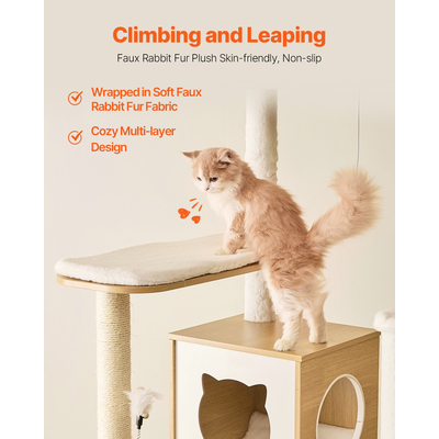 VEVOR Large Cat Tree Tall Cat Tower Πολυεπίπεδο Condo Play House for Indoor Cat