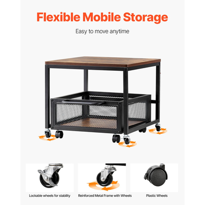 Μίνι βάση ψυγείου VEVOR 198 λίβρες με καρότσι αποθήκευσης και περιστρεφόμενους τροχούς ανοιχτό καφέ