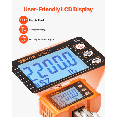 Ψηφιακή ζυγαριά γερανού VEVOR Βιομηχανική κρεμαστή ζυγαριά 2200 λίβρες/1000 κιλά βαρέως τύπου