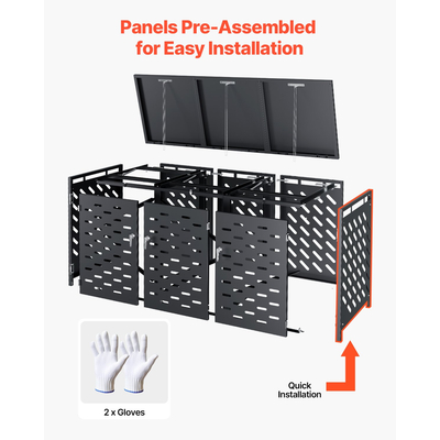 Κάδος απορριμμάτων VEVOR Αποθηκευτικός κάδος απορριμμάτων 3 x 52,79 Gal με καπάκι αλυσίδας