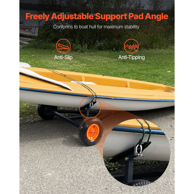 Ρυμουλκούμενο σκάφους 420 λίβρες Dolly Mover με ρυθμιζόμενο μήκος με ελαστικά πεπιεσμένου αέρα 15,7 σε