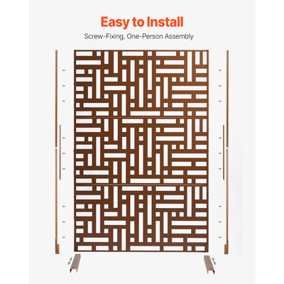 VEVOR Metal Privacy Screen 36&quot; x 72&quot; Εξωτερικές οθόνες &amp; πάνελ απορρήτου καφέ