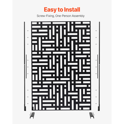 VEVOR Metal Privacy Screen 47" x 76" Εξωτερικές οθόνες και πάνελ Privacy Μαύρο