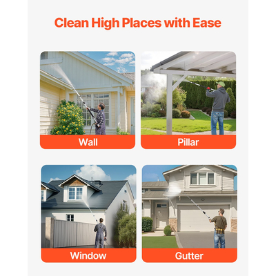 Τηλεσκοπική ράβδος πλύσης πίεσης VEVOR 21 ft 4000 psi Τηλεσκοπική ράβδος ψεκασμού