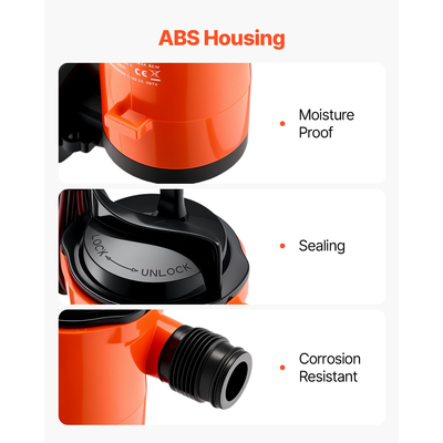 Αντλία VEVOR Livewell για σκάφος 12V 800 GPH 90° Livewell Αντλία αερισμού Αντλία Baitwell