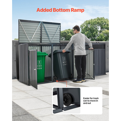 VEVOR Κάδος Απορριμμάτων Αποθηκευτικός Κάδος Απορριμμάτων 4 x 52,79 Gal για κάδους απορριμμάτων