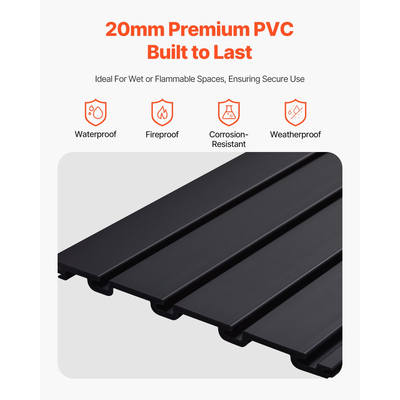VEVOR 4 x 4 ft Επένδυση τοίχου από PVC Μαύρος τοίχος γκαράζ με αρθρωτό σχέδιο