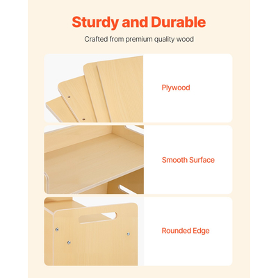 VEVOR Σετ τραπεζιού και καρέκλας απογαλακτισμού Γραφείο για νήπια Montessori με 2 καρέκλες Ξύλο