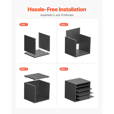 VEVOR Wooden Literature Organizer 5 θέσεων με ρυθμιζόμενα ράφια Γκρι