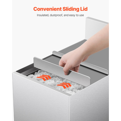 Επαγγελματικός κάδος πάγου VEVOR 28 L Κάδος πάγου κάτω από τη ράβδο με συρόμενες θήκες για μπουκάλια