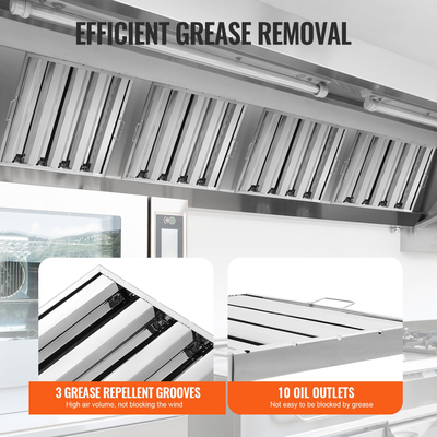 VEVOR 19,5Wx19,5H Inch Commercial Hood Filter Range Hood Διάφραγμα από ανοξείδωτο ατσάλι