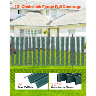 VEVOR Chain Link Fence Slats Privacy Single-Wall για 5&#039; ψηλό φράχτη κλειδαριά κάτω
