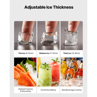 VEVOR Commercial Ice Maker 500 lbs/24 h Αυτοκαθαριζόμενη παγομηχανή - Μόνο κεφαλή